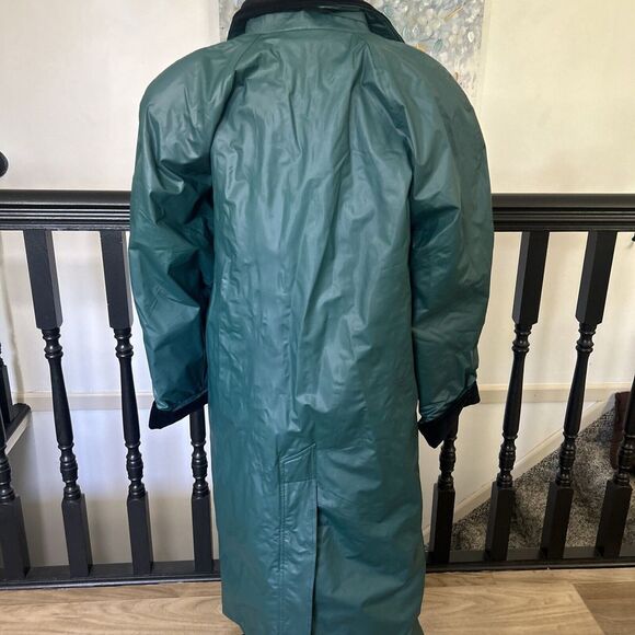 Misty Harbor Womens Raincoat Size L Vintage Any Time Slicker Green Long 100% PVC - Picture 4 of 10